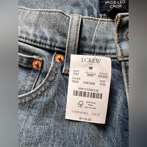 J. Crew Denim Wide-Leg Crop Jeans in Blue (petite)